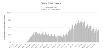 Verenigde Staten: Aantal dagelijkse nieuwe COVID-19 cases