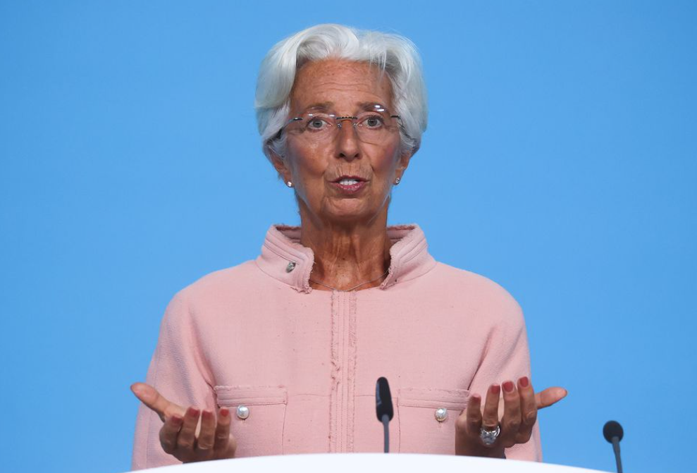 Voorzitter ECB Christine Lagarde tijdens de septembermeeting 2021