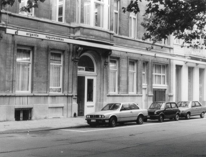 Voorgevel hoofdzetel Argenta in 1969.